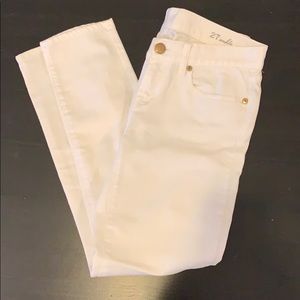 J Crew toothpick ankle white denim. Size 27